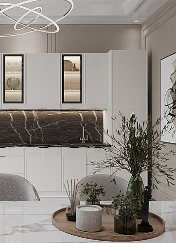 Кухня в базовых цветах